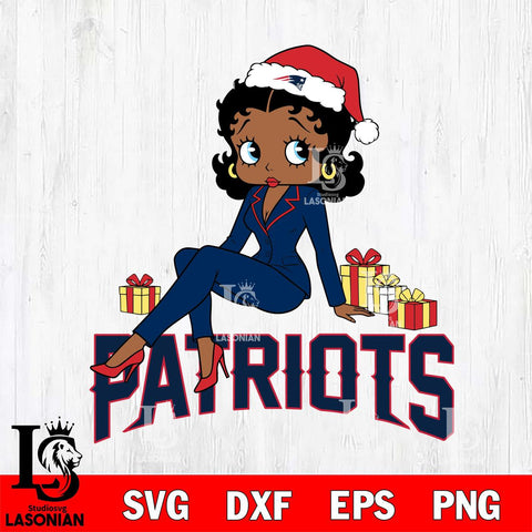 New England Patriots Betty Boop Christmas fan File Cut, NFL SVG DXF EPS PNG PDF File, Digital Download , Criucut , Silhouette