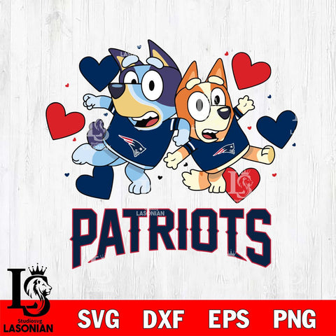 New England Patriots Bluey & Bingo 10 Svg Eps Dxf Png File, NFL svg, Digital Download, Instant Download