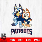 New England Patriots Bluey & Bingo Svg Eps Dxf Png File, NFL svg, Digital Download, Instant Download