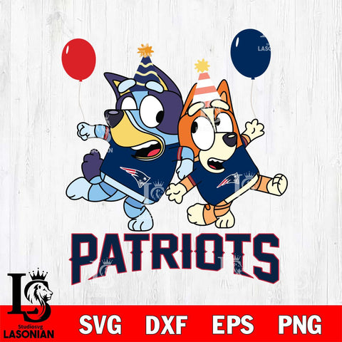 New England Patriots Bluey & Bingo 2 Svg Eps Dxf Png File, NFL svg, Digital Download, Instant Download