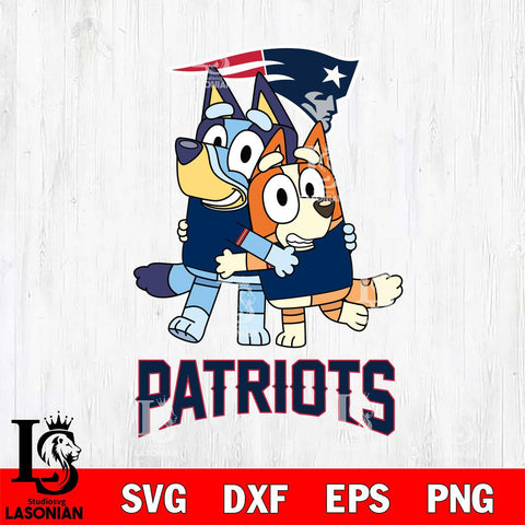 New England Patriots Bluey & Bingo 3 Svg Eps Dxf Png File, NFL svg, Digital Download, Instant Download
