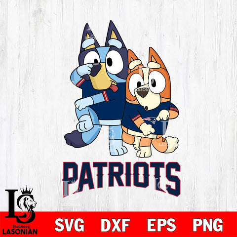 New England Patriots Bluey & Bingo Svg Eps Dxf Png File, NFL svg, Digital Download, Instant Download
