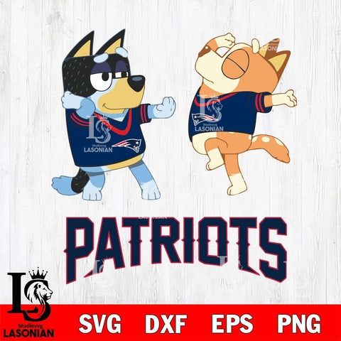 New England Patriots Bluey Dance Svg Eps Dxf Png File, Digital Download, Instant Download