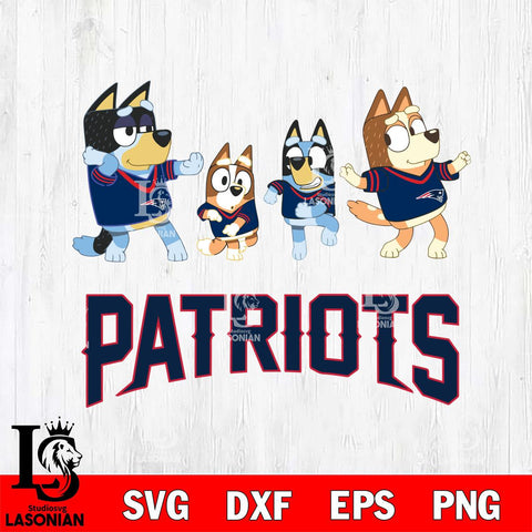 New England Patriots Bluey Dance Mode Squats Svg Eps Dxf Png File, Digital Download, Instant Download
