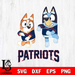 New England Patriots Bluey with Chilli Dance Svg Eps Dxf Png File, Digital Download, Instant Download