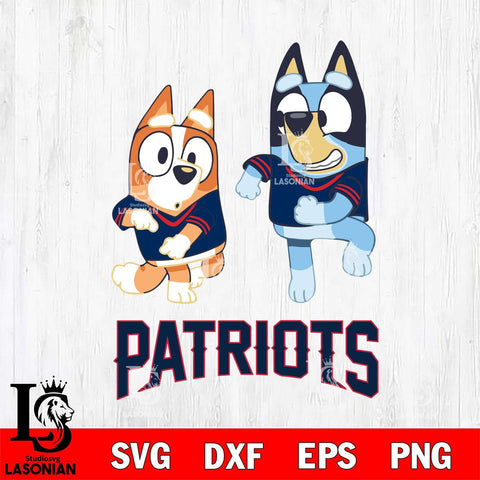 New England Patriots Bluey with Chilli Dance Svg Eps Dxf Png File, Digital Download, Instant Download