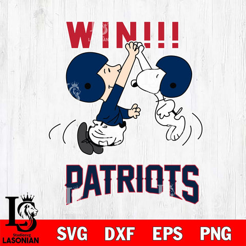 New England Patriots Charlie Brown and Snoopy Win Svg Eps Dxf Png File, NFL svg , Digital Download , Instant Download, Cricut File