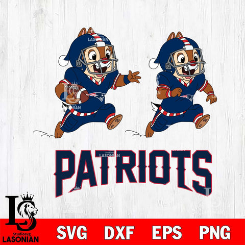 New England Patriots Chip & Dale Football Cricut,Christmas SVG DXF EPS PNG FILE, Digital Download,Instant Download, Silhouette