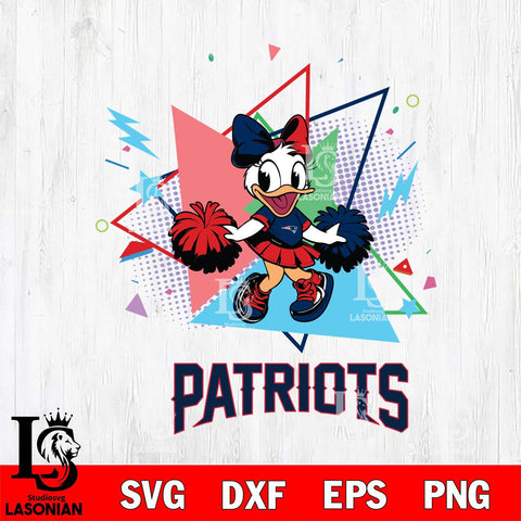 New England Patriots Cute Daisy Duck Cheerleader SVG DXF EPS PNG FILE, Disney Father day File Cut,Digital Download,Instant Download,Disney Svg Files
