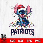 New England Patriots Cute Stitch Christmas Svg
