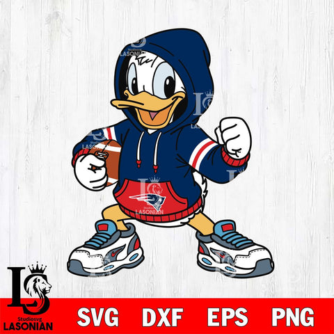 New England Patriots Donald Duck Disney Christmas File Cut, NFL SVG DXF EPS PNG FILE, Digital Download , Criucut , Silhouette