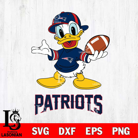 New England Patriots Donald Duck Football Cricut, NFL SVG DXF EPS PNG FILE, Digital Download,Instant Download, Silhouette
