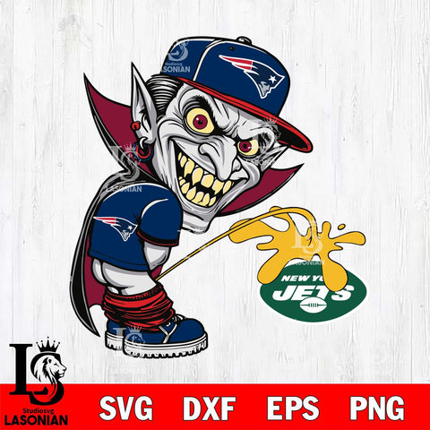 New England Patriots Dracula Piss On New York Jets Svg Eps Dxf Png File, Digital Download, Instant Download
