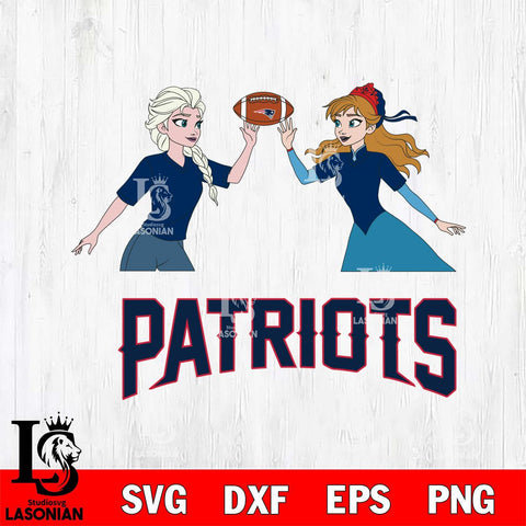 New England Patriots Elsa & Anna Football Cricut,Christmas SVG DXF EPS PNG FILE, Digital Download,Instant Download, Silhouette