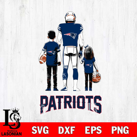 New England Patriots Father And Child Football SVG DXF EPS PNG FILE,NFL SVG, Father day Digital Download,Instant Download, Silhouette