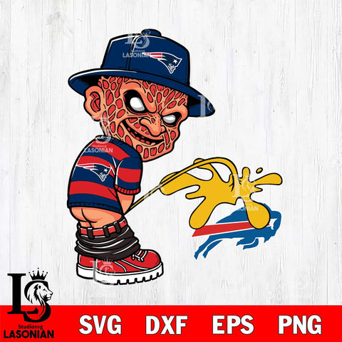 New England Patriots Freddy Krueger Piss On Buffalo Bills Svg Eps Dxf Png File, Digital Download, Instant Download