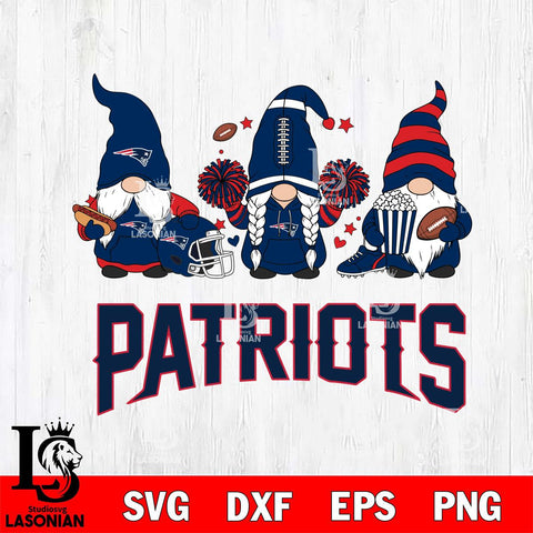 New England Patriots Gnome Fan File Cut, NFL SVG, Digital Download , CHRISTMAS Criucut , Silhouette