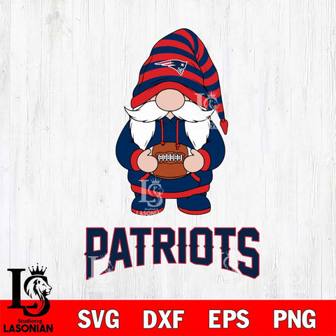 New England Patriots Gnome Football File Cut, NFL SVG, Digital Download , CHRISTMAS Criucut , Silhouette