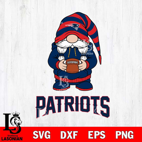 New England Patriots Gnome Sport File Cut, NFL SVG, Digital Download , CHRISTMAS Criucut , Silhouette