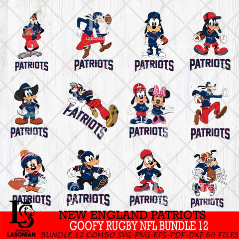 New England Patriots Goofy Rugby NFL Bundle 12 SVG DXF EPS PNG FILE,NFL bundle svg ,Football Digital Download,Instant Download, Silhouette