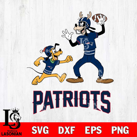 New England Patriots Goofy & Pluto Football Cricut,Christmas SVG DXF EPS PNG FILE, Digital Download,Instant Download, Silhouette