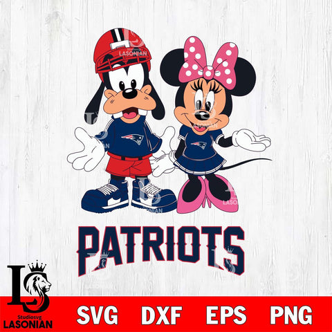New England Patriots Goofy and Minnie mouse Football SVG DXF EPS PNG FILE,NFL Cricut ,Football Digital Download,Instant Download, Silhouette
