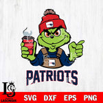 New England Patriots Grinch with coffee Svg Eps Dxf Png File, Digital Download, Instant Download