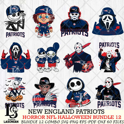 New England Patriots Halloween Bundle 12 SVG Svg Eps Dxf Png File, Bundle NFL svg, Digital Download, Instant Download
