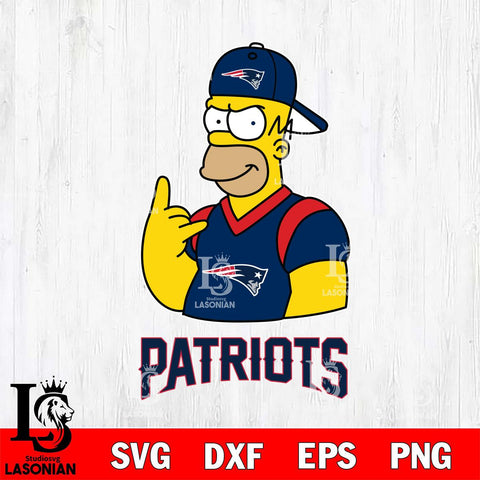 New England Patriots Homer Simpson Football Cricut, NFL SVG DXF EPS PNG FILE, Digital Download,Instant Download, Silhouette