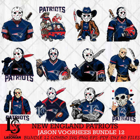 New England Patriots Jason Voorhees Horror Bundle 12 SVG Svg Eps Dxf Png File,Bundle NFL svg, Digital Download, Instant Download