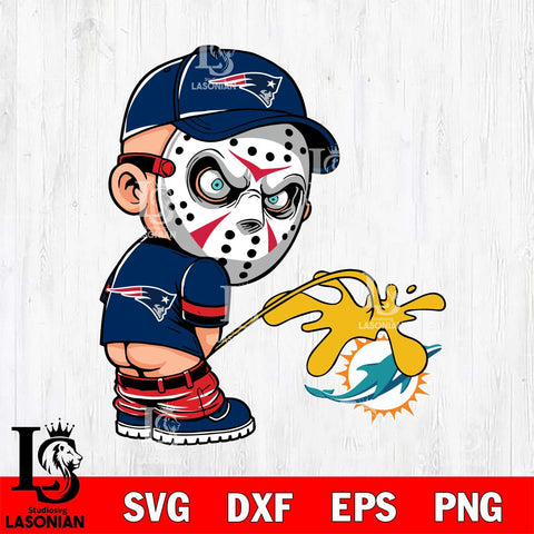 New England Patriots Jason Voorhees Piss On Miami Dolphins Svg Eps Dxf Png File, Digital Download, Instant Download