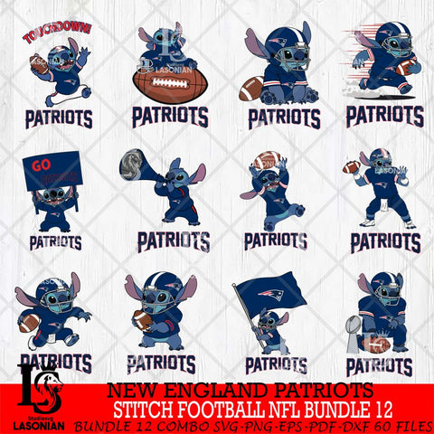 New England Patriots Lilo and stitch Football NFL Bundle 12 SVG DXF EPS PNG FILE, NFL File Cut, Digital Download,Instant Download, Silhouette, Cricut