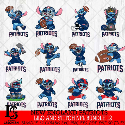 New England Patriots Lilo and stitch Sport NFL Bundle 12 SVG DXF EPS PNG FILE,Bundle Stitch File Cut,NFL Digital Download,Instant Download, Silhouette