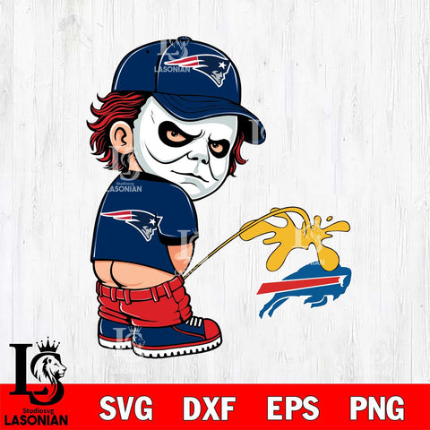 New England Patriots Michael Myers Piss On Buffalo Bills Svg Eps Dxf Png File, Digital Download, Instant Download