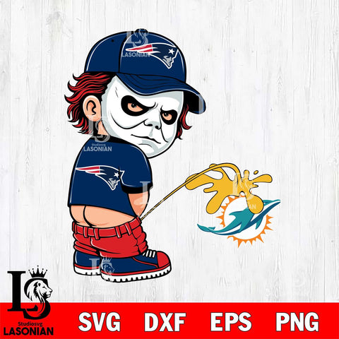 New England Patriots Michael Myers Piss On Miami Dolphins Svg Eps Dxf Png File, Digital Download, Instant Download