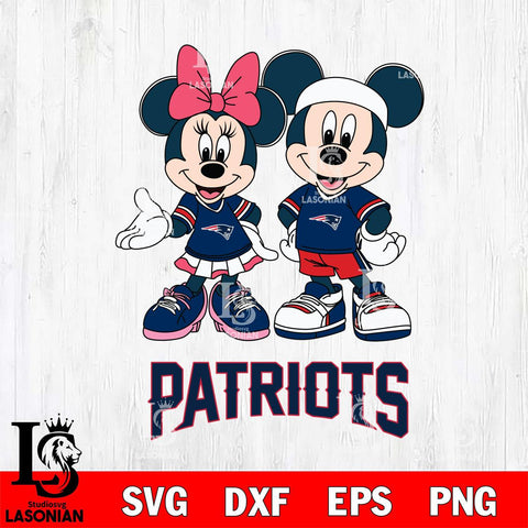 New England Patriots Mickey And Minnie Football Svg Eps Dxf Png File, NFL svg , Digital Download , Instant Download, Cricut File