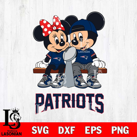 New England Patriots Mickey And Minnie Football Champions Svg Eps Dxf Png File, NFL svg , Digital Download , Instant Download, Cricut File