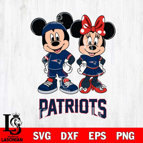 New England Patriots Mickey And Minnie Rugby Svg Eps Dxf Png File, NFL svg , Digital Download , Instant Download, Cricut File