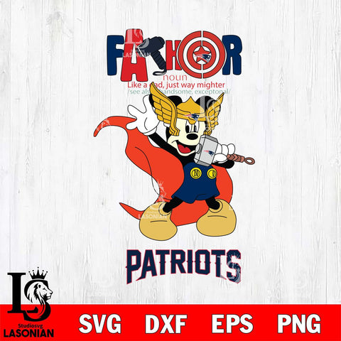 New England Patriots Mickey Father Sport Svg Eps Dxf Png File, NFL File Cut,Digital Download,Instant Download,Disney Svg Files