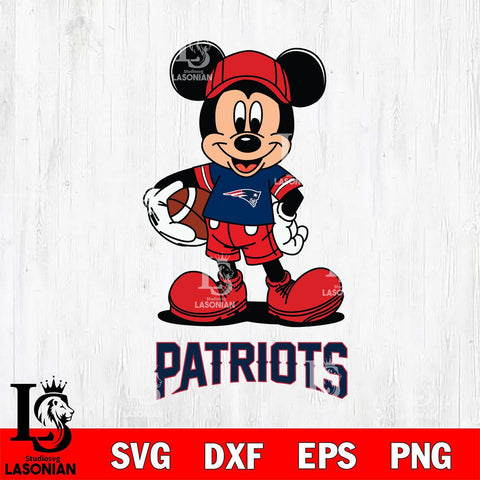 New England Patriots Mickey Football Cricut, NFL SVG DXF EPS PNG FILE, Digital Download,Instant Download, Silhouette