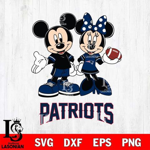 New England Patriots Mickey Minnie Football Svg Eps Dxf Png File, NFL svg , Digital Download , Instant Download, Cricut File