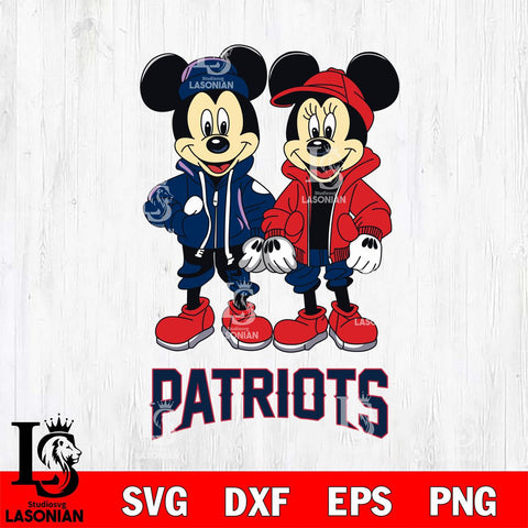 New England Patriots Mickey Minnie Mouse Football Svg Eps Dxf Png File, Bundle NFl svg , File Cut , Digital Download , Instant Download, Laser Cut Svg Files