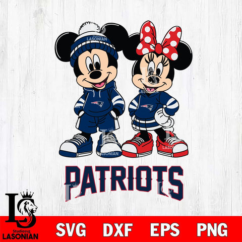 New England Patriots Mickey Minnie Rugby Hoodie Svg Eps Dxf Png File, Bundle NFl svg , File Cut , Digital Download , Instant Download, Laser Cut Svg Files
