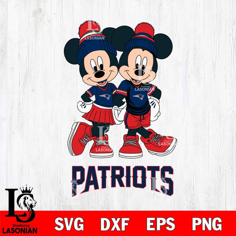 New England Patriots Mickey Minnie Valentine Football Svg Eps Dxf Png File, NFL svg , Digital Download , Instant Download, Cricut File