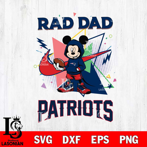 New England Patriots Mickey Wearing Hoodie Rad Dad SVG DXF EPS PNG FILE, Disney Father day File Cut,Digital Download,Instant Download,Disney Svg Files
