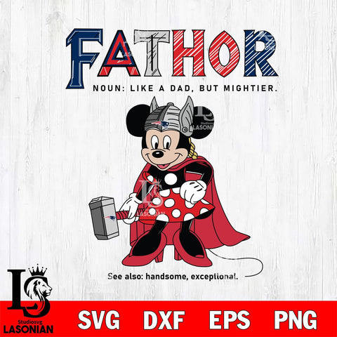 New England Patriots Minnie Mouse Fathor Sport Svg Eps Dxf Png File, NFL File Cut,Digital Download,Instant Download,Disney Svg Files