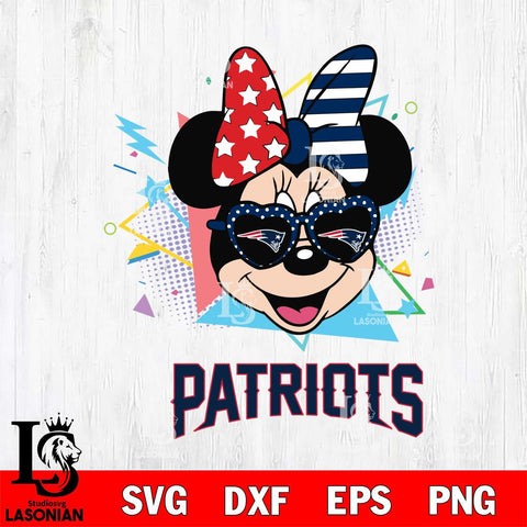 New England Patriots Minnie Mouse Love Sport SVG DXF EPS PNG FILE, Disney Father day File Cut,Digital Download,Instant Download,Disney Svg Files