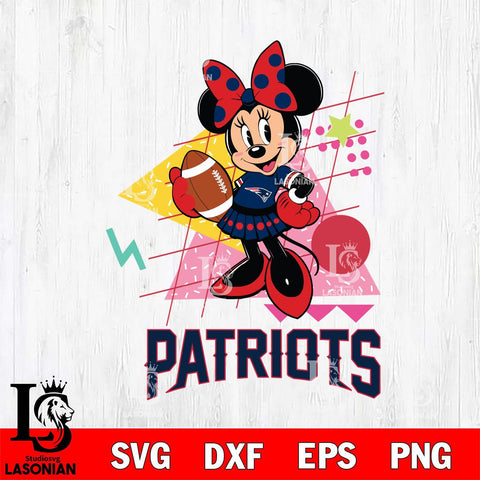 New England Patriots Minnie Mouse Sport SVG DXF EPS PNG FILE, Disney Father day File Cut,Digital Download,Instant Download,Disney Svg Files