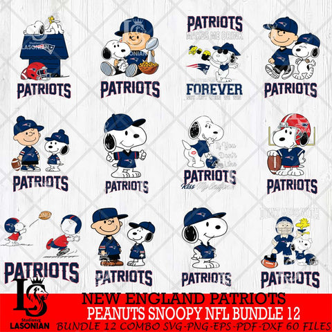 New England Patriots Peanuts Snoopy Player NFL Bundle 12 SVG DXF EPS PNG FILE,Snoopy File Cut, bundle nfl Digital Download,Instant Download, Silhouette