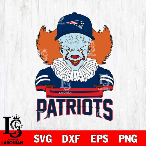 New England Patriots Pennywise Horror Sport 2 Svg Eps Dxf Png File, NFL svg, Digital Download, Instant Download